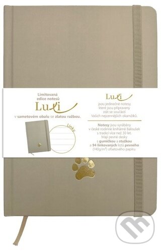 Levně Notes Luxi linky A5 lamino moka