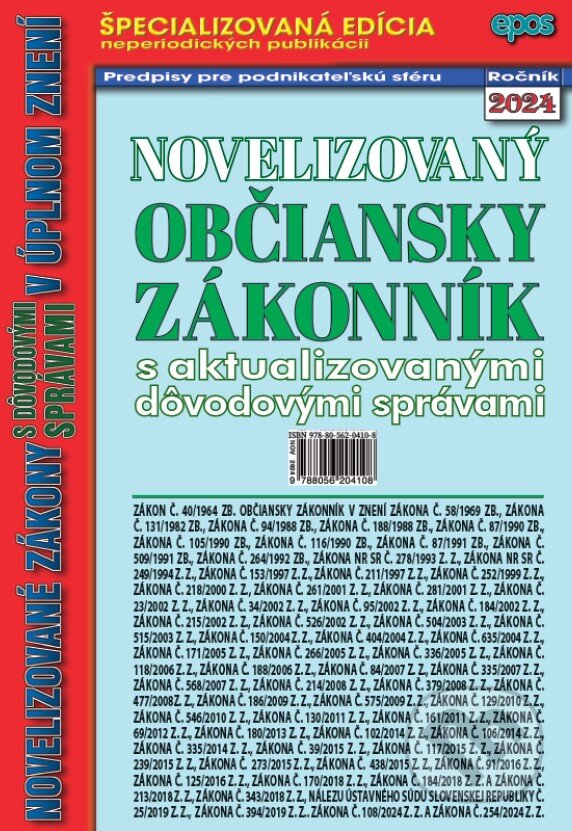 Levně Novelizovaný Občiansky zákonník (s aktualizovanými dôvodovými správami v úplnom znení) - kniha z kategorie Právo