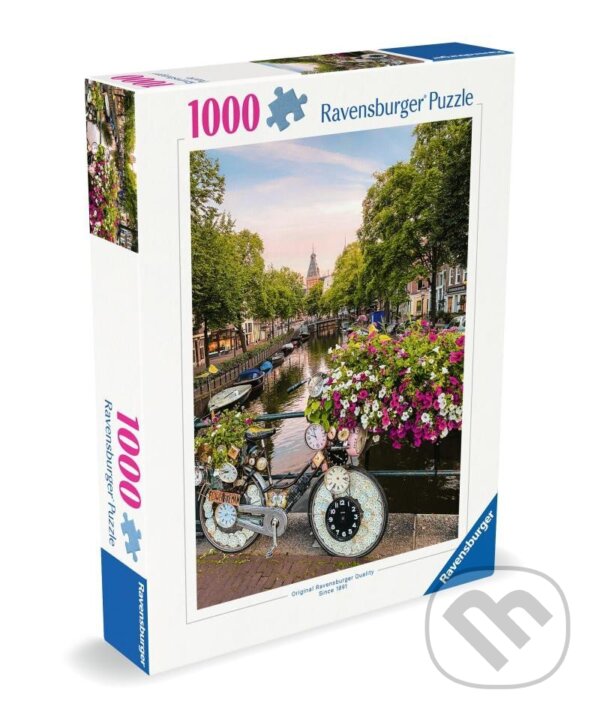 Levně Na kole v Amsterdamu - puzzle z kategorie Mestá a stavby
