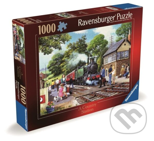Levně Vlaková zastávka na venkově - puzzle z kategorie Umelecké