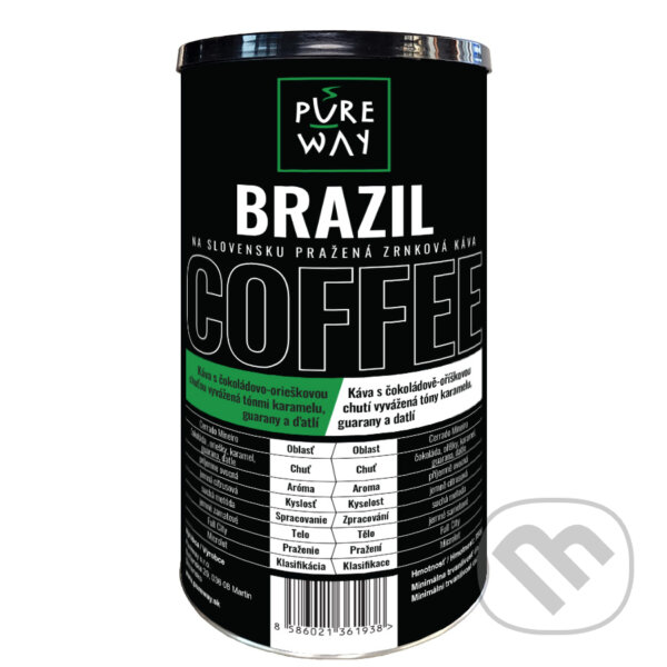 Levně Brazília (odrodová káva zrnková v darčekovej tube 350 g)