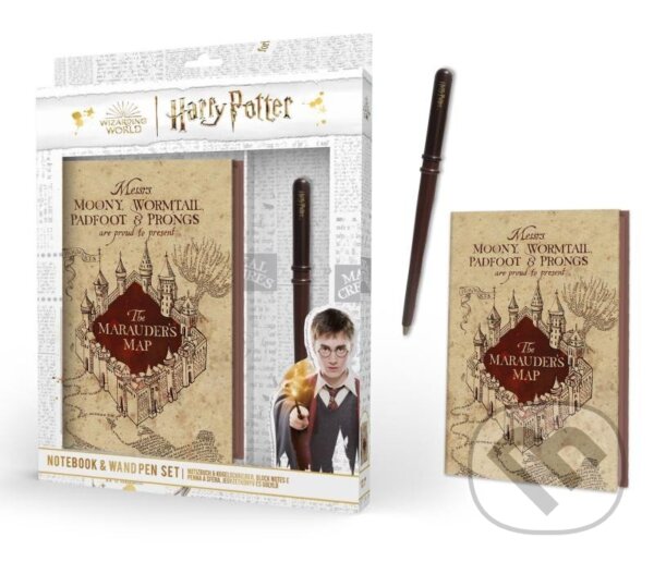 Levně Harry Potter Zápisník A5 s hůlkou Pobertův plánek