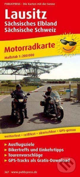 Lausitz, Sächsisches Elbland-Sächsische Schweiz 1:200 000 / motocyklová mapa (freytag&berndt)