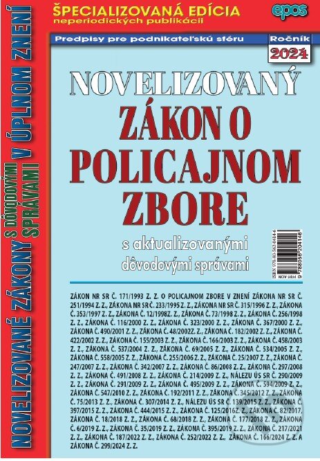 Levně Novelizovaný zákon o policajnom zbore (aktualizovanými dôvodovými správami v úplnom znení) - kniha z kategorie Kriminológia a kriminalistika