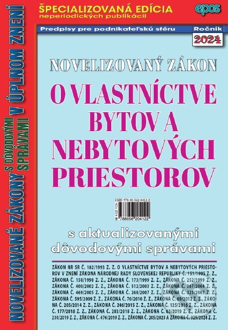 Levně Novelizovaný zákon o vlastníctve bytov a nebytových priestorov - kniha z kategorie Správne právo