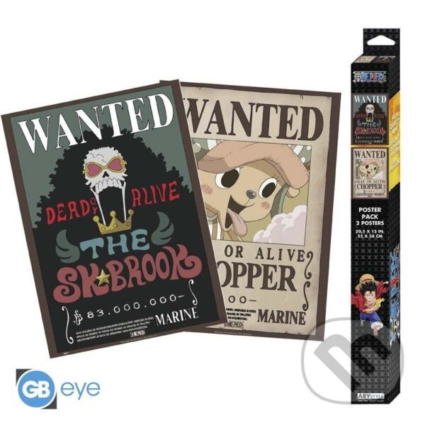 Levně One Piece Set plagátov - Wanted Chopper & Brook 2 ks