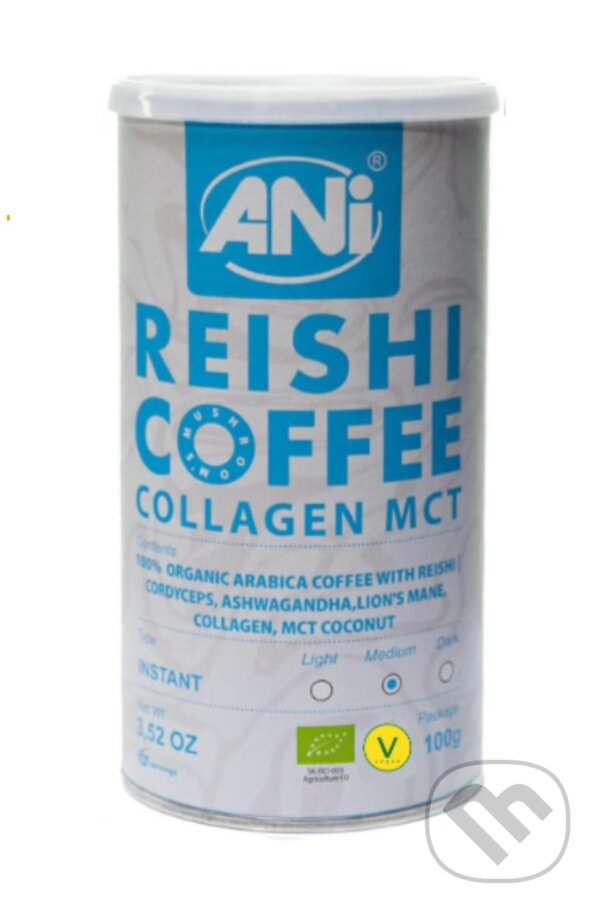 Levně Kolagén Reishi BIO instantná káva s MCT olejom (Cordyceps – Ashwagandha – Chaga – Guarana – Lion’s Mane)