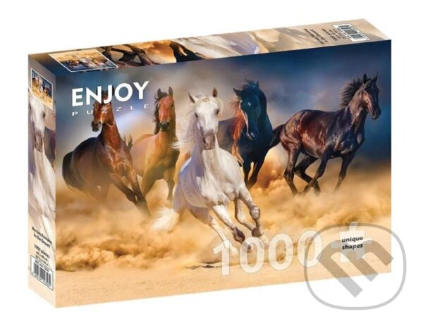 Levně Koně cválající v poušti - puzzle z kategorie Zvieratá