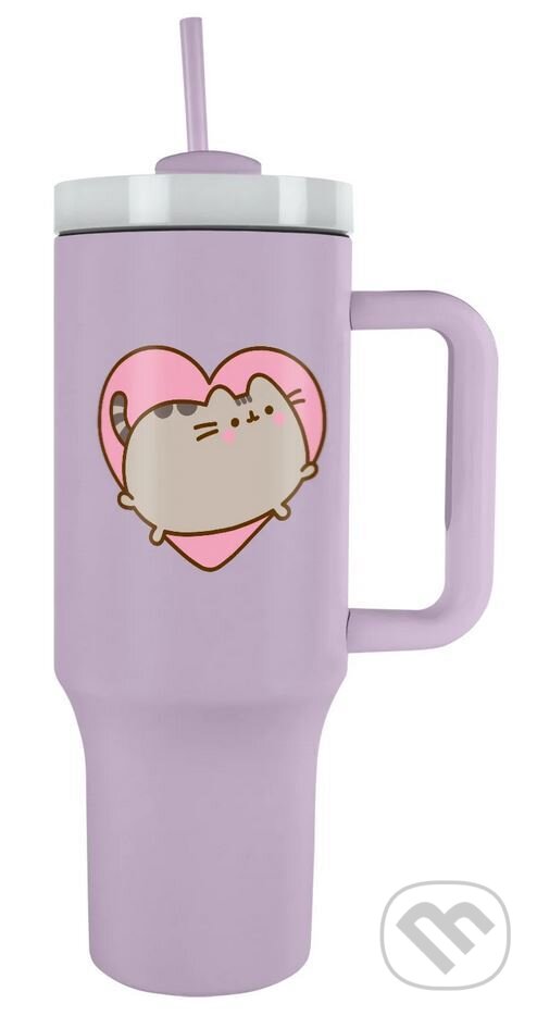 Levně Nerezový cestovný termo hrnček Pusheen: Skok do srdca