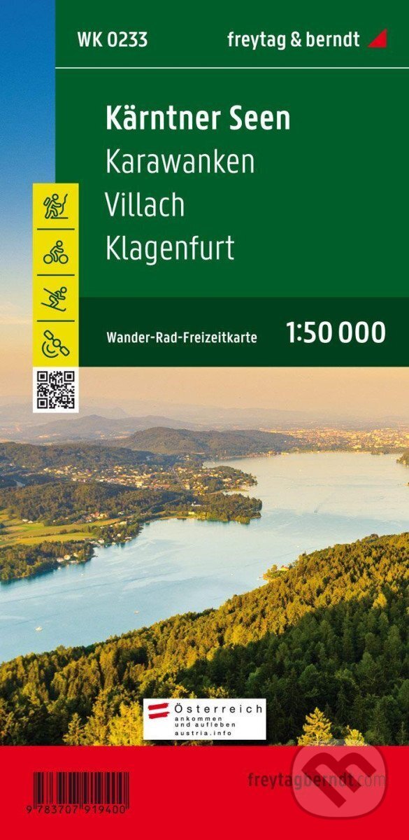 Levně Korutanská jezera-Karawanken-Villach-Klagenfurt am Wörthersee 1:50 000 / turistická a cykloturistická mapa - kniha z kategorie Mapy Európy