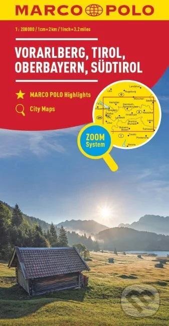 Rakousko č. 3 - Vorarlbersko, Tyrolsko 1:200 000 / regionální mapa