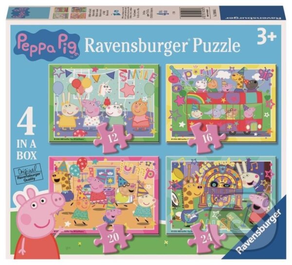Levně Prasátko Peppa na oslavě 4 v 1 - puzzle z kategorie Disney