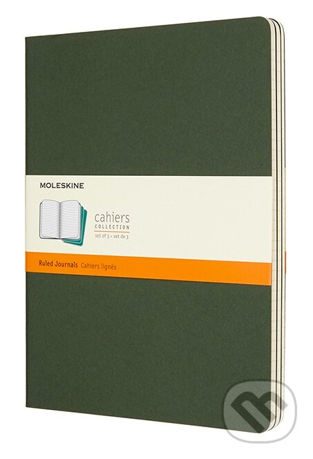 Levně Moleskine - sada 3 zošitov (zelená väzba) (veľké, linajkované)