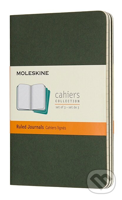 Levně Moleskine - sada 3 zelených zošitov (malé, linajkované, mäkká väzba)