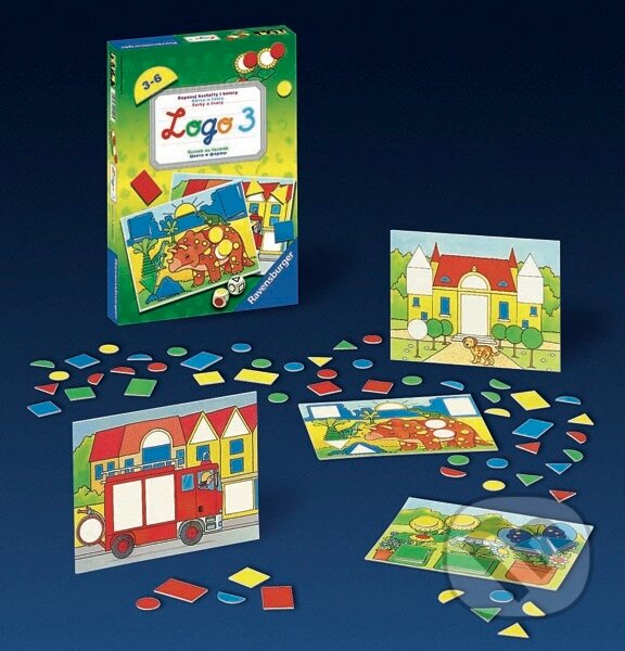 Spoločenská hra: Logo 3 - Farby a tvary (Ravensburger). Ravensburger