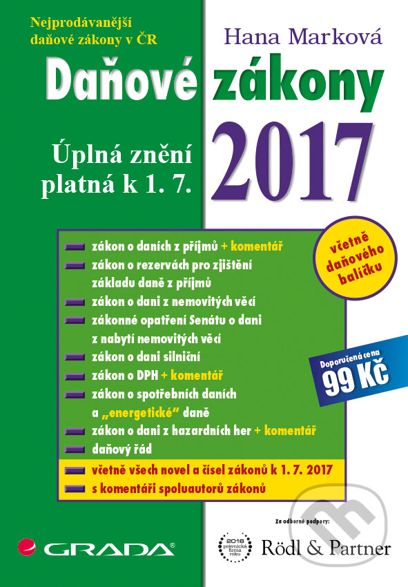 E-kniha: Daňové zákony 2017 (Hana Marková). Grada, 2017