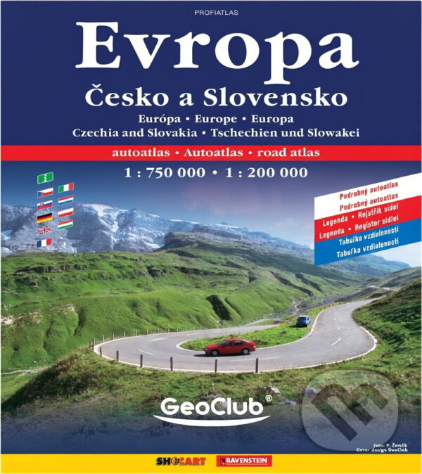 Kniha: Evropa Česko a Slovensko : autoatlas Evropa 1:750^000, Česko a Slovensko 1:200^000 : podrobný autoatlas, legenda, rejstřík sídel, tabulka vzdáleností (SHOCart). SHOCart, 2004