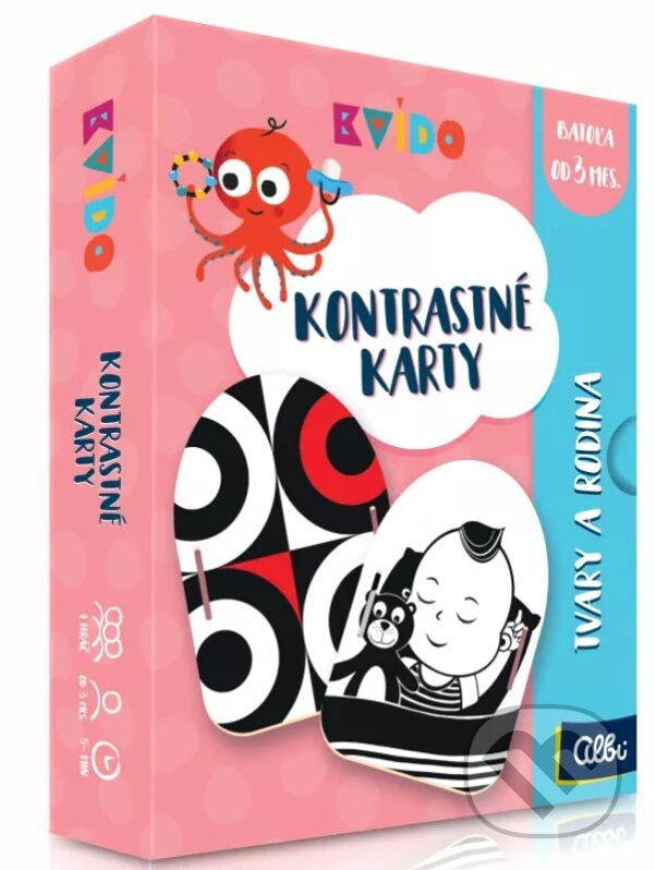 Levně Kvído: Kontrastné karty Tvary a rodina - hra z kategorie Vzdelávacie hry
