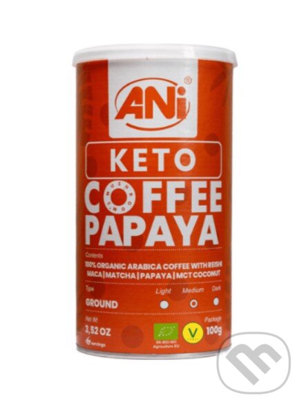 Levně Keto Papaya mletá káva s Reishi, Maca, Matcha, Papaya, MCT coconut 100g