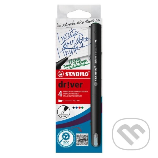 Levně Jemný liner STABILO dr!ver - fine, sada 4 ks