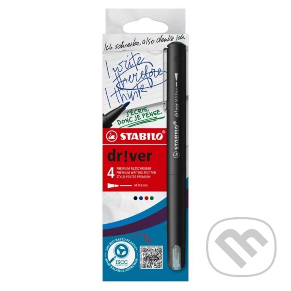 STABILO dr!ver Medium - liner na psaní - sada 4 barev