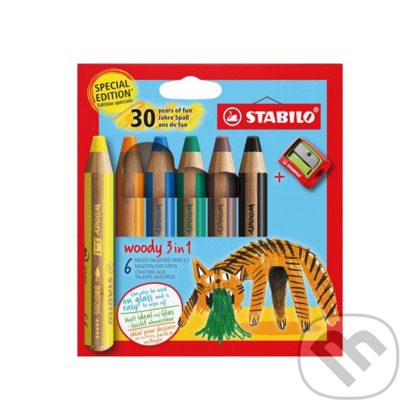 STABILO woody 3 in 1 - sada 6 ks s ořezávátkem