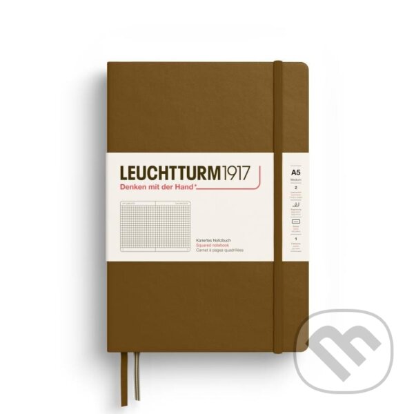 Levně Leuchtturm1917 Zápisník Spice Brown Medium A5 čtverečkovaný