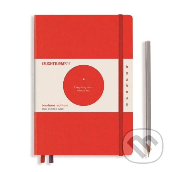 Levně Zápisník Red A5 Medium Bauhaus Edition tečkovaný