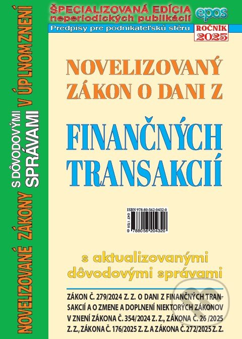Levně Novelizovaný zákon o dani z finančných transakcií - kniha z kategorie Obchodné právo