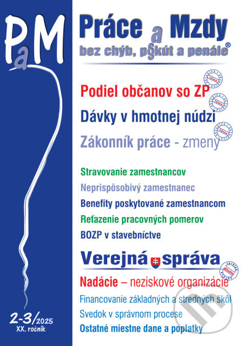 Kniha: Práce a Mzdy bez chýb, pokút a penále č. 2-3 / 2025 - Povinný podiel občanov so ZP (Poradca s.r.o.). Poradca s.r.o., 2025