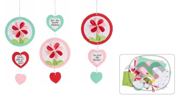 Levně Závesné dekorácie Srdiečka a kvety (Haba Craft Kit Kreatívna sada) - hra z kategorie Ostatné