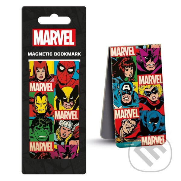 Levně Magnetická záložka Marvel - Retro Grid