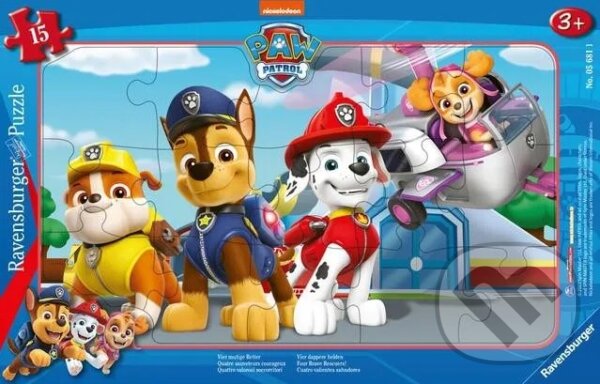 Levně Tlapková patrola: Čtyři stateční ochránci - puzzle z kategorie 15 – 60 dielikov