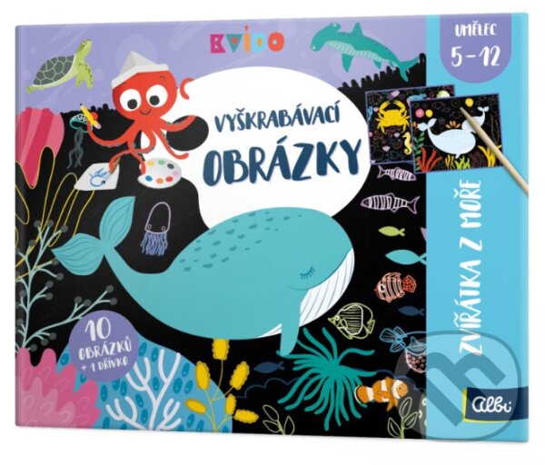 Levně Vyškrabávacie obrázky - Zvieratká z mora - Kvído - hra z kategorie Omaľovánky