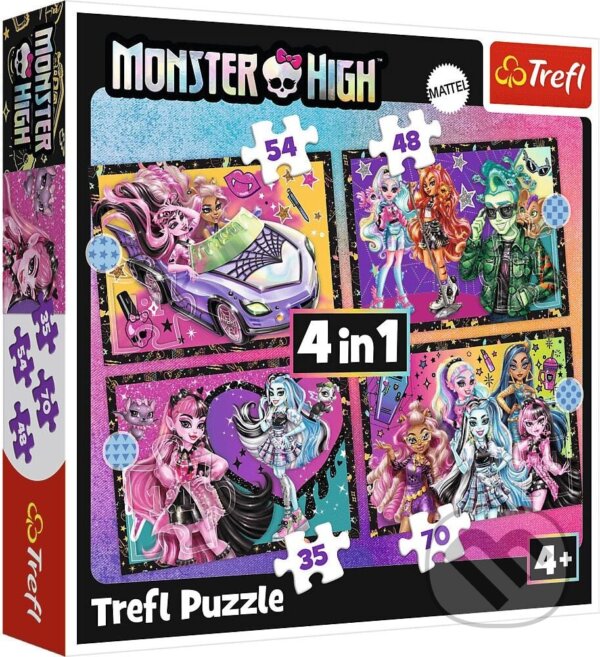 Levně Monster High: Elektrizující den 4v1 - puzzle z kategorie 60 – 300 dielikov