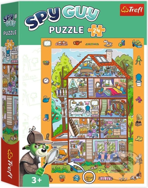 Levně Puzzle s hledáním obrázků Spy Guy: V domě - puzzle z kategorie 15 – 60 dielikov
