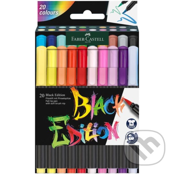 Levně Popisovače Black Edition set 20 farebné, hrot B