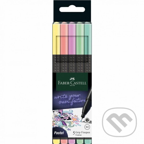 Levně Popisovače Grip Finepen; 0,4 mm, 5 ks farebné pastelové