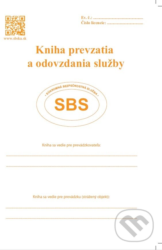 Levně Kniha prevzatia a odovzdania služby (súkromná bezpečnostná služba SBS)