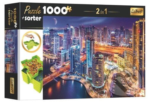 Levně Puzzle s třídičem 2v1: Noční Dubaj - puzzle z kategorie Ostatné