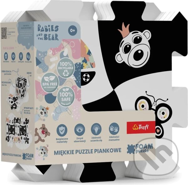 Levně Pěnové puzzle Treflíci: Černá a bílá - puzzle z kategorie Maxi dieliky