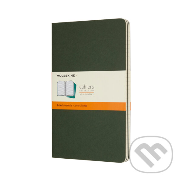 Levně Moleskine - sada 3 zošitov (zelená väzba) (stredné, linajkované)