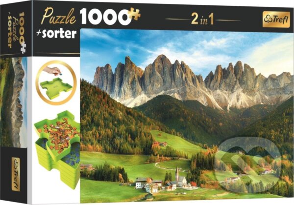Levně Puzzle s třídičem 2v1: Dolomity, Itálie - puzzle z kategorie Prírodné scenérie
