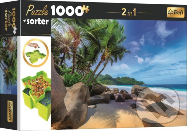 TREFL Puzzle s třídičem 2v1 Exotická pláž 1000 dílků