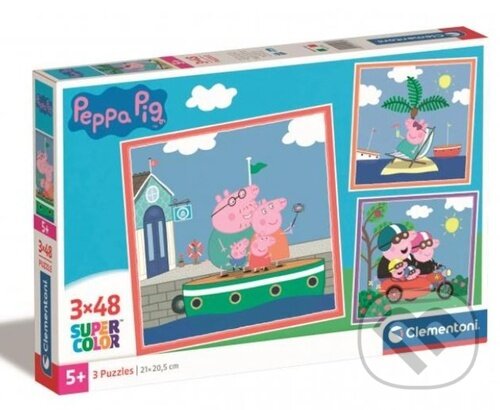 CLEMENTONI Puzzle Prasátko Pepina 3x48 dílků