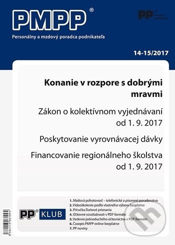 Levně PMPP 14,15/2017 (Konanie v rozpore s dobrými mravmi,...)