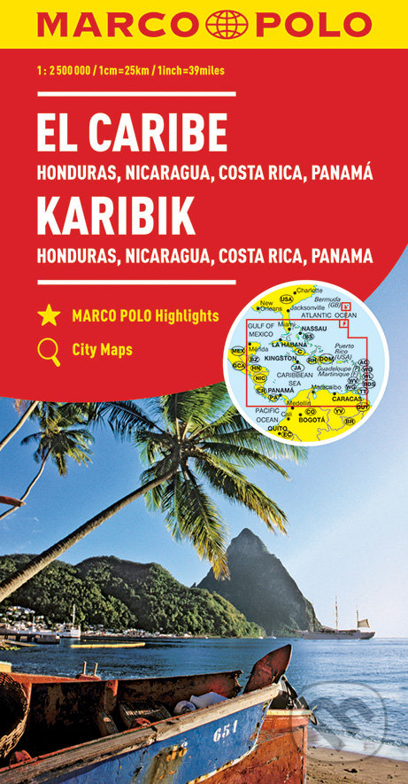 Levně El Caribe / Karibik (Honduras, Nicaragua, Costa Rica, Panama (mierka hlavnej mapy: 1:2 500 000 ))