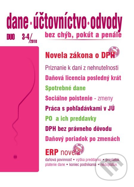 Kniha: Dane, účtovníctvo, odvody 3-4/2018 (Poradca s.r.o.). Poradca s.r.o., 2018