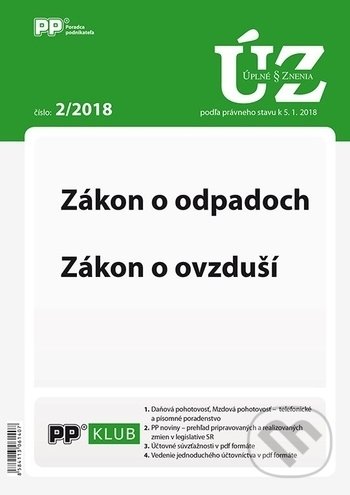 Levně Úplné znenia zákonov 2/2018 (Zákon o odpadoch, Zákon o ovzduší)