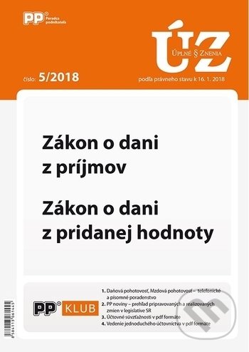 Levně Úplné znenia zákonov 5/2018 (Zákon o dani z príjmov, Zákon o DPH)